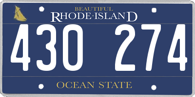 RI license plate 430274