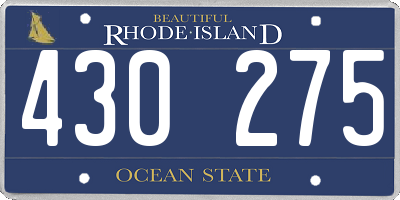 RI license plate 430275