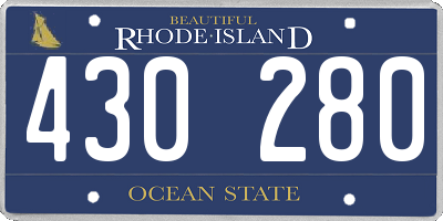 RI license plate 430280