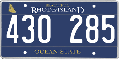 RI license plate 430285