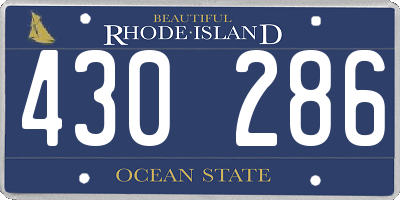 RI license plate 430286