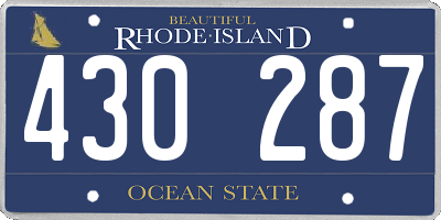 RI license plate 430287