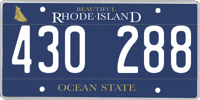 RI license plate 430288