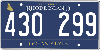 RI license plate 430299
