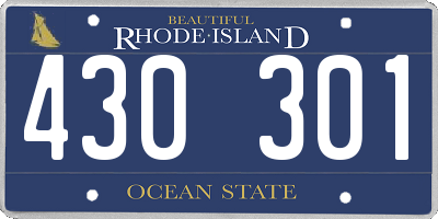 RI license plate 430301