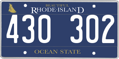 RI license plate 430302