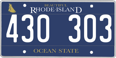 RI license plate 430303
