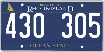 RI license plate 430305
