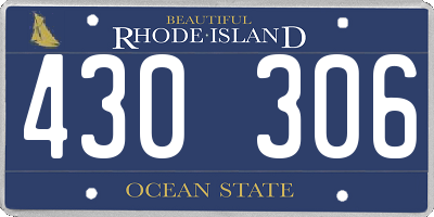 RI license plate 430306