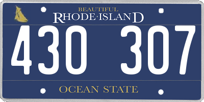 RI license plate 430307