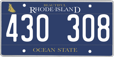 RI license plate 430308