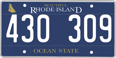 RI license plate 430309
