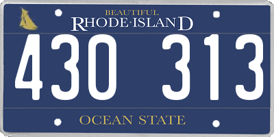 RI license plate 430313