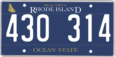 RI license plate 430314