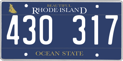 RI license plate 430317