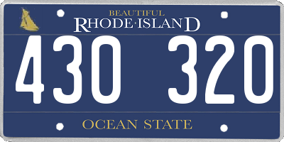 RI license plate 430320