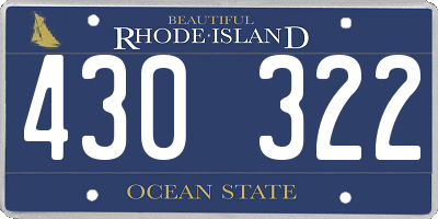 RI license plate 430322