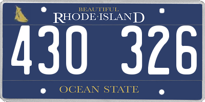 RI license plate 430326