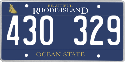 RI license plate 430329