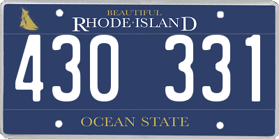 RI license plate 430331
