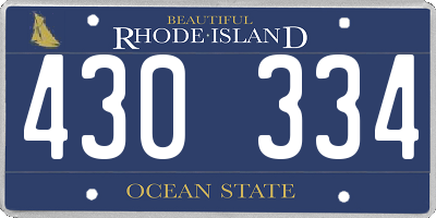 RI license plate 430334