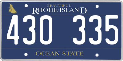 RI license plate 430335