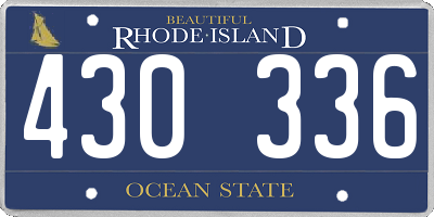 RI license plate 430336