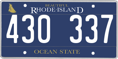 RI license plate 430337
