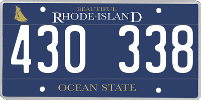 RI license plate 430338