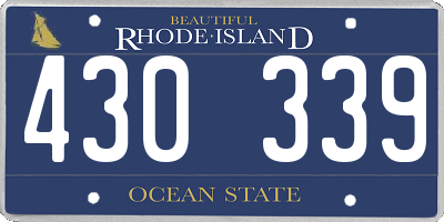RI license plate 430339