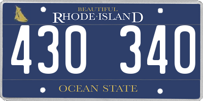 RI license plate 430340