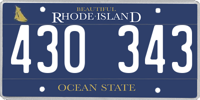 RI license plate 430343