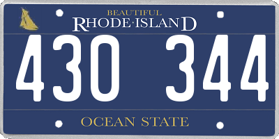RI license plate 430344