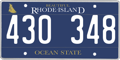 RI license plate 430348