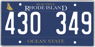 RI license plate 430349