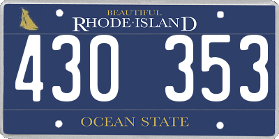 RI license plate 430353