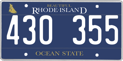 RI license plate 430355