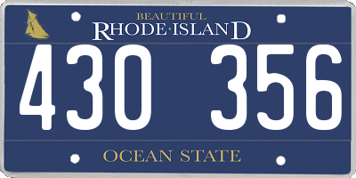 RI license plate 430356