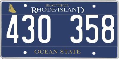 RI license plate 430358