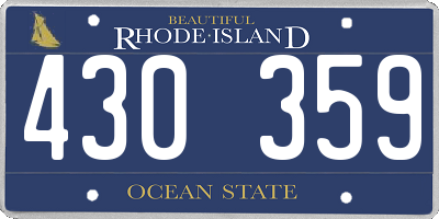 RI license plate 430359