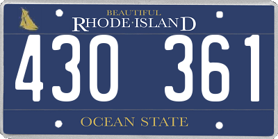 RI license plate 430361