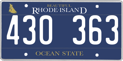 RI license plate 430363