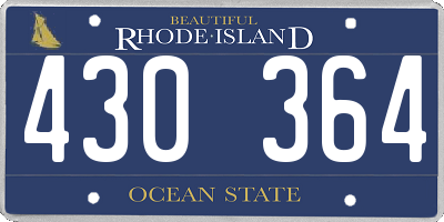 RI license plate 430364