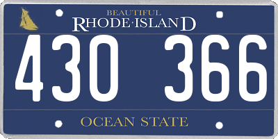 RI license plate 430366
