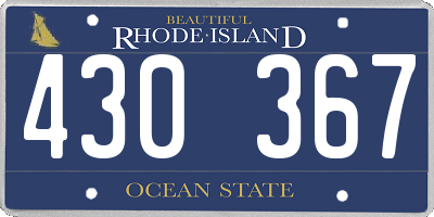 RI license plate 430367