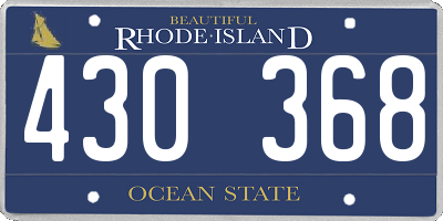 RI license plate 430368