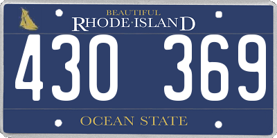 RI license plate 430369