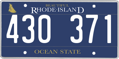 RI license plate 430371