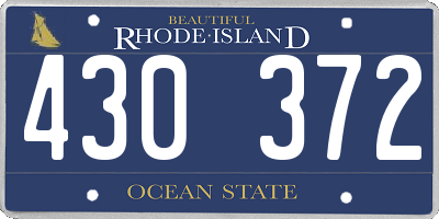 RI license plate 430372