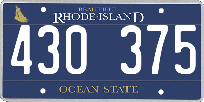 RI license plate 430375